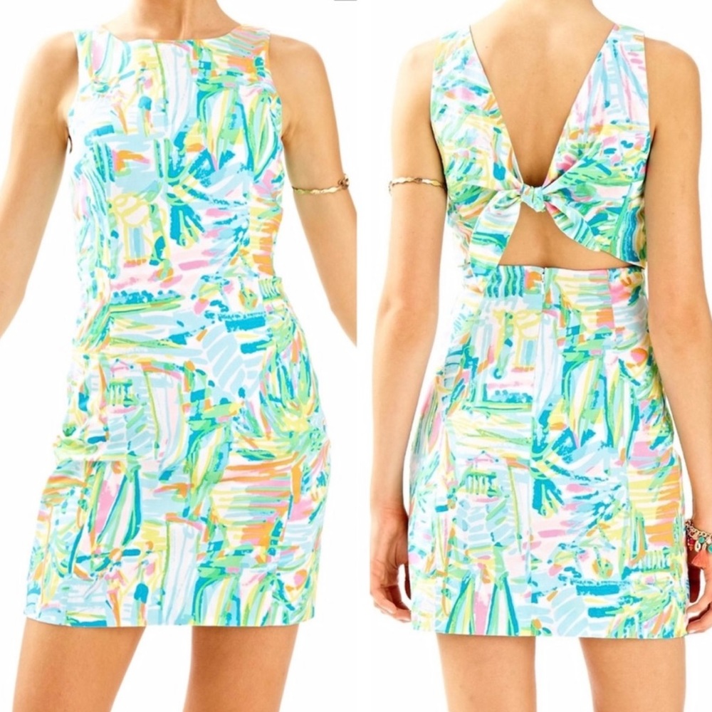 Lilly Pulitzer tie back dress - built in bra!, size 6